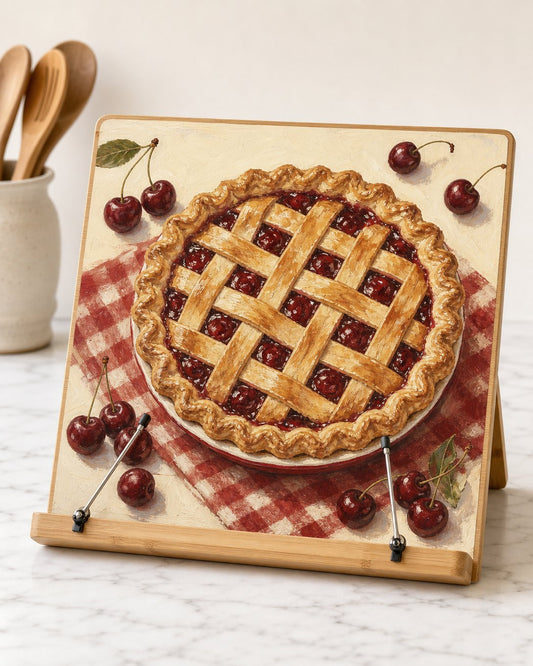 Cherry Lattice Pie Cookbook Stand, image 1