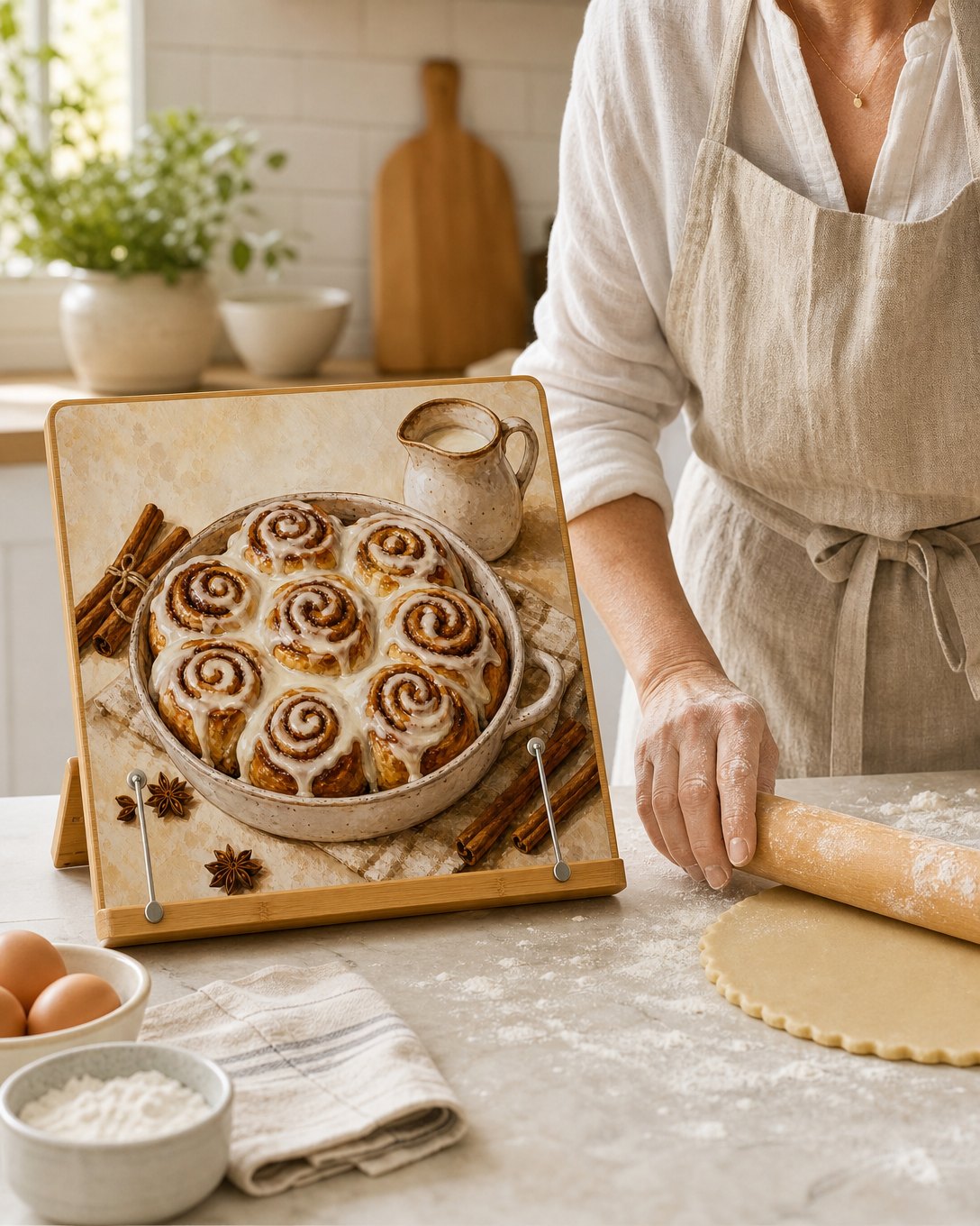 Cinnamon Bun Morning Cookbook Stand, image 5