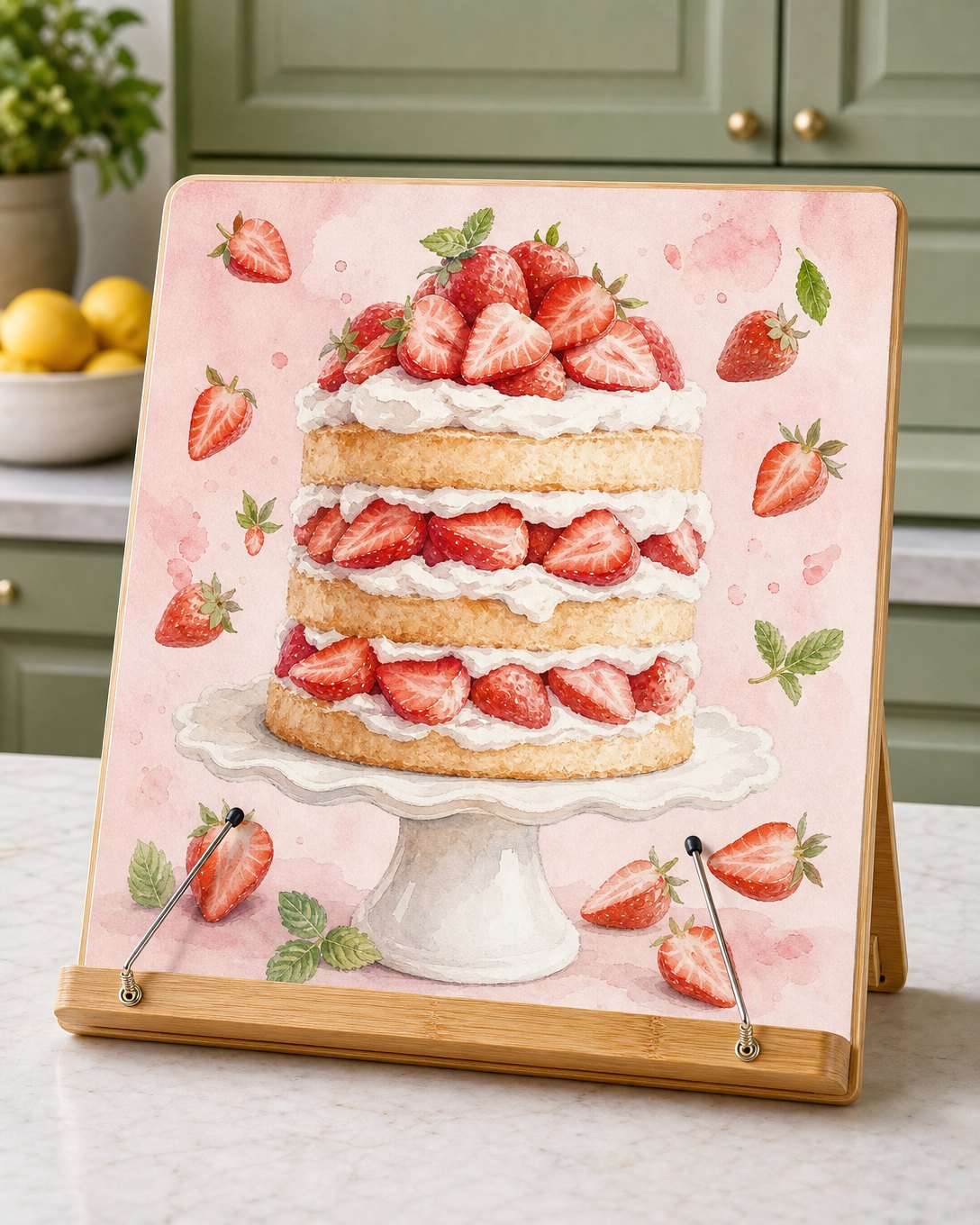 Strawberry Layer Cake Cookbook Stand, image 1