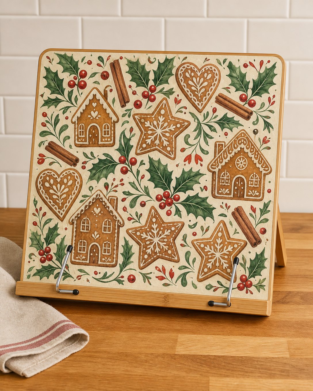 Gingerbread Tin Cookbook Stand, image 1