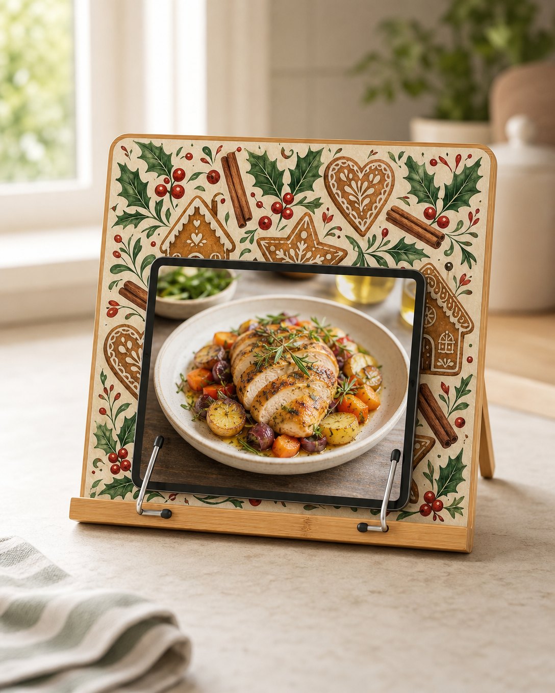 Gingerbread Tin Cookbook Stand, image 4