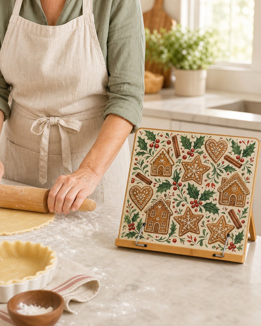 Gingerbread Tin Cookbook Stand, image 5