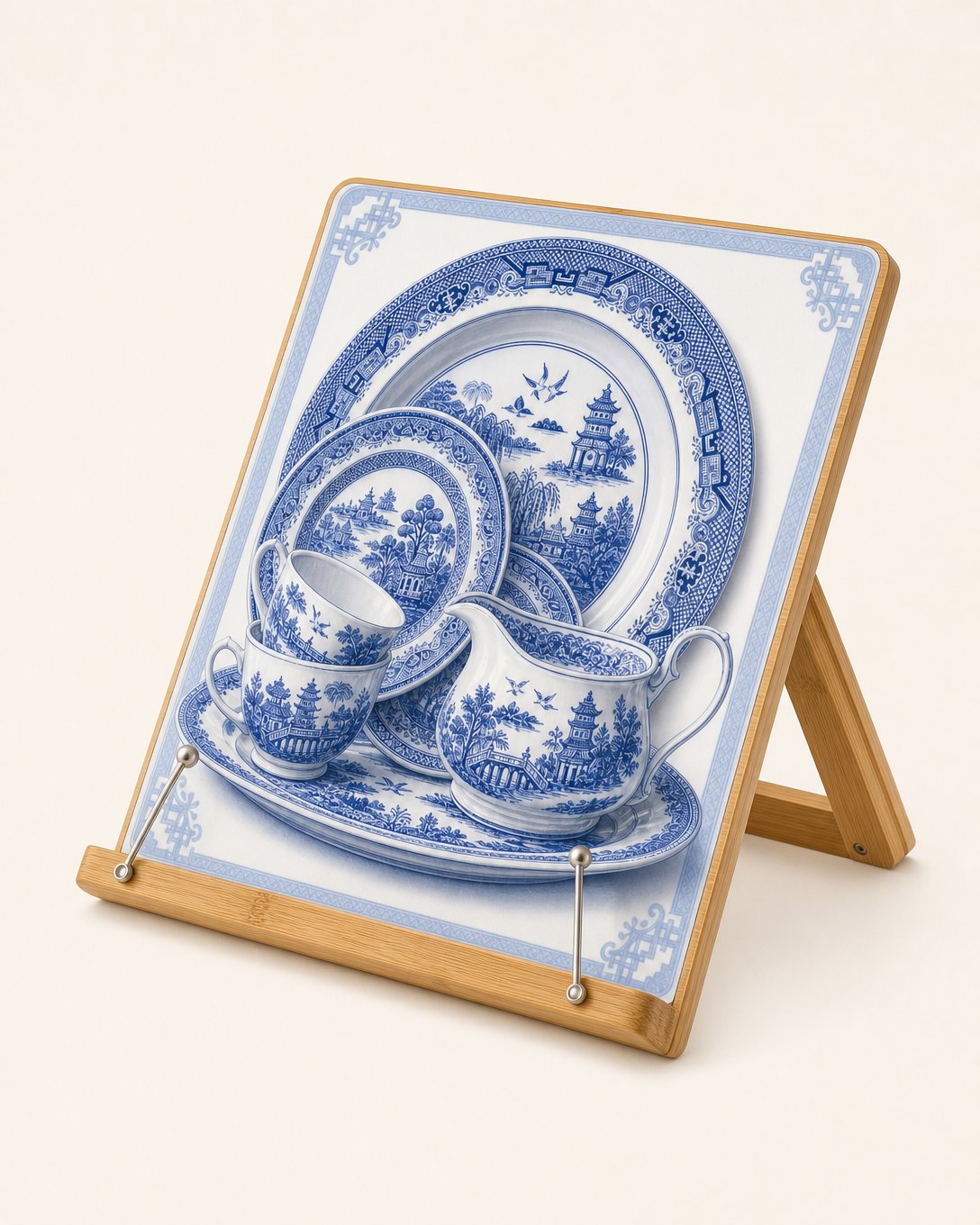 Blue Willow China Cookbook Stand, image 3