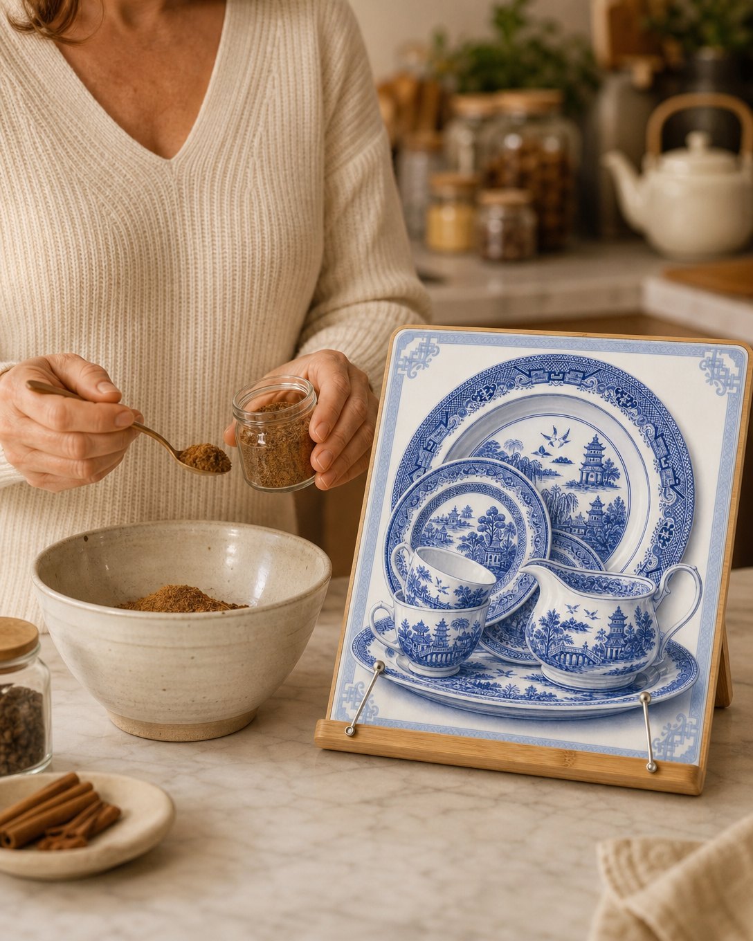 Blue Willow China Cookbook Stand, image 5