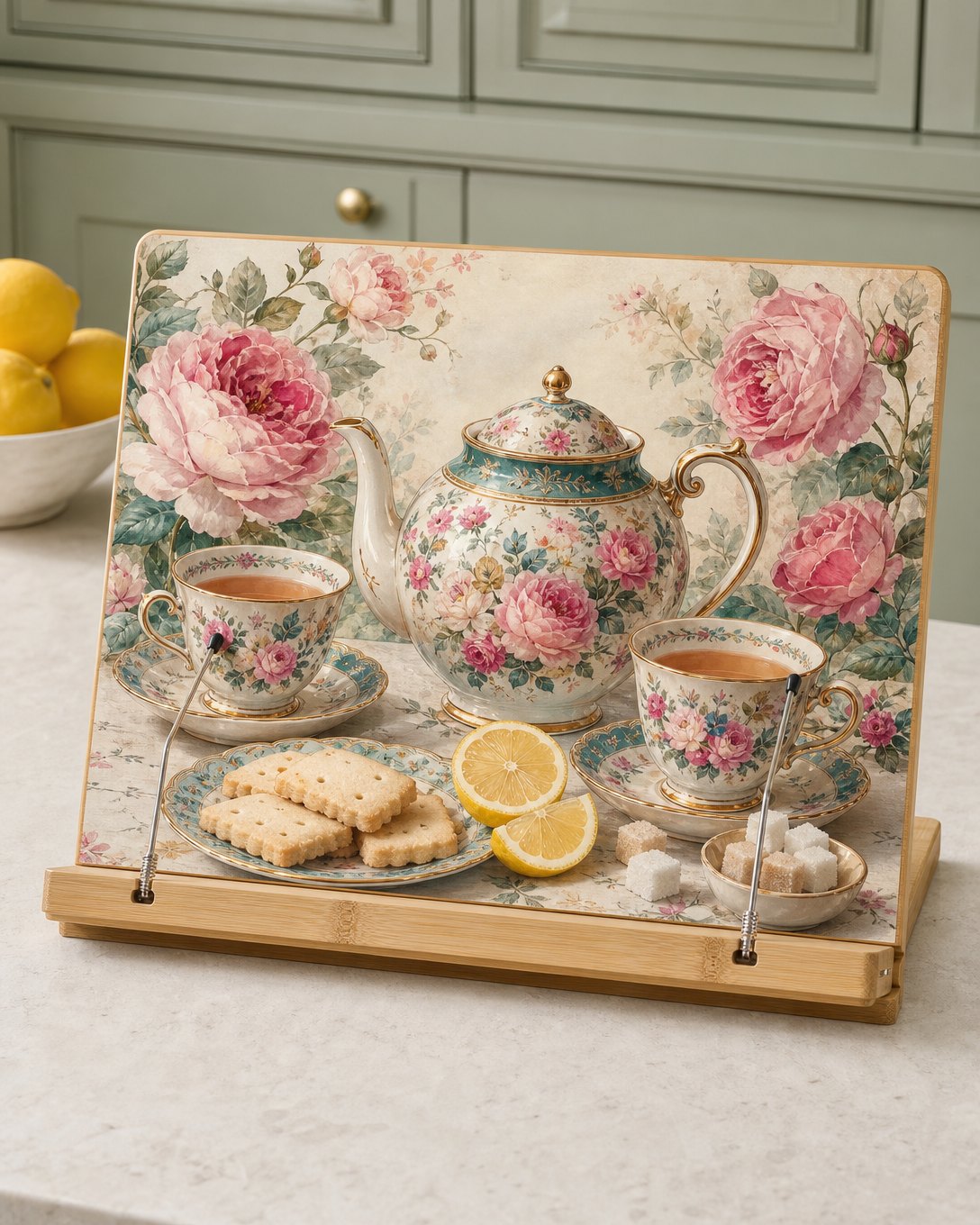 Teatime Chintz Cookbook Stand, image 1