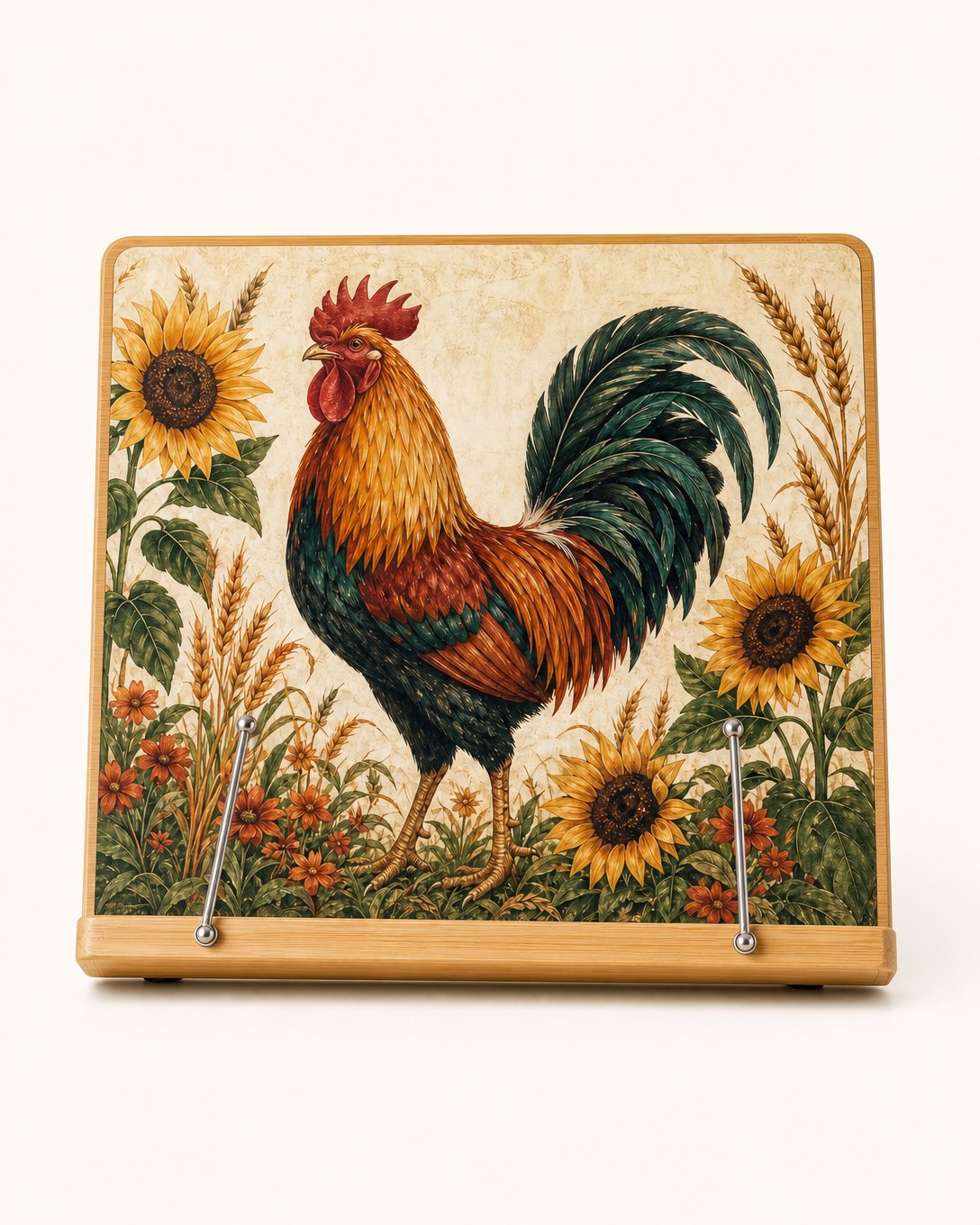 Rooster and Sunflowers Cookbook Stand, image 2