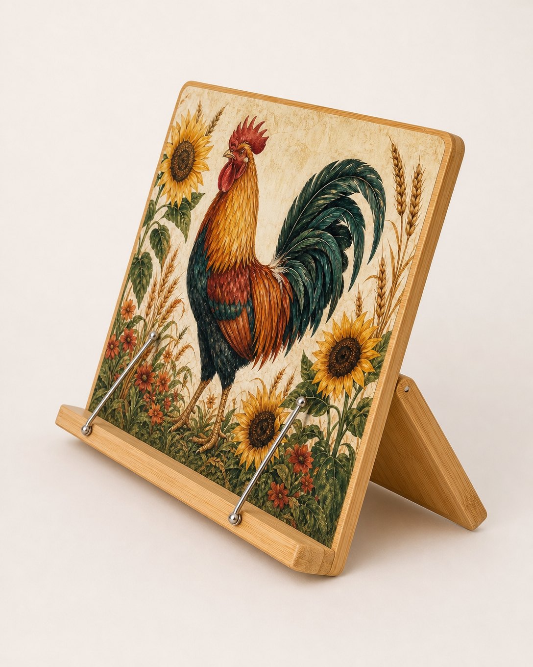 Rooster and Sunflowers Cookbook Stand, image 3